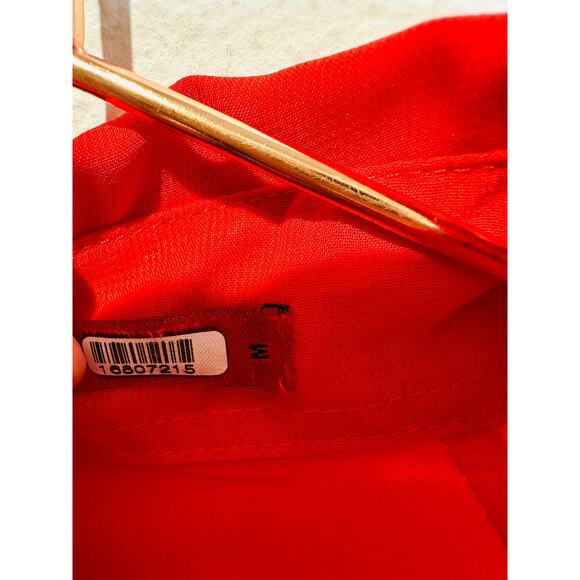 THEBE MAGUGU Red Gradient Asymmetric Pleated Cocktail Collared Chiffon Dress M - Picture 10 of 16